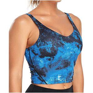 Oalka Celestial Galaxy Athletic Crop Top Size XXL Sports Bra Tank Gym Yoga NWT